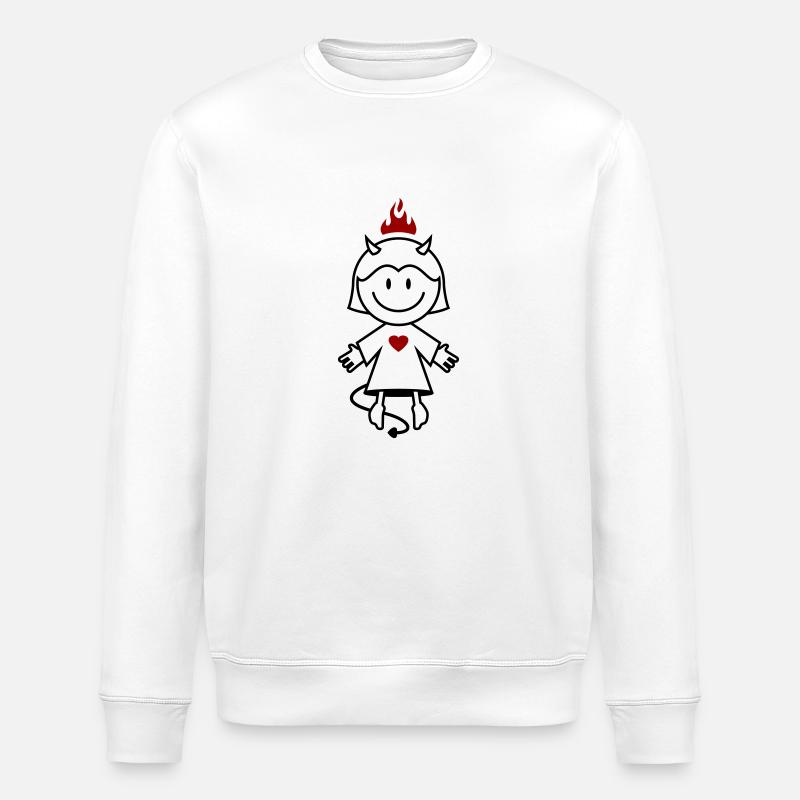 vl038b_teufelchen_2c - Stanley/Stella Unisex Bio-Sweatshirt ROLLER - Weiß