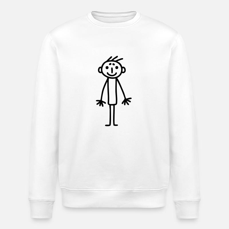 Strichmännchen Kinderbild - Stanley/Stella Unisex Bio-Sweatshirt ROLLER - Weiß