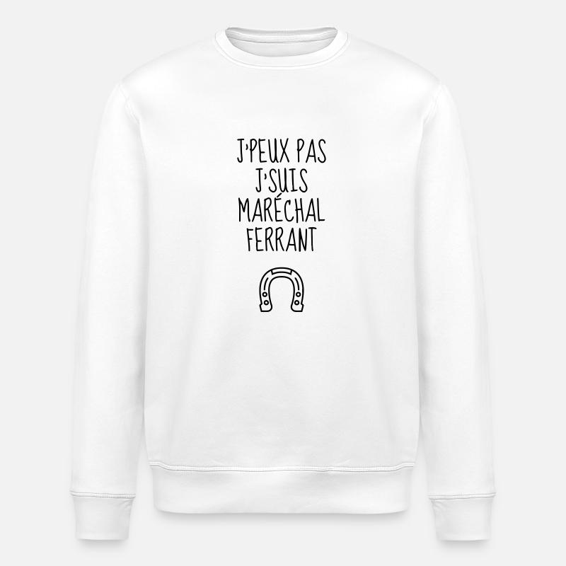 Farrier Hufschmied Maréchal Ferrant Blacksmith - Stanley/Stella ROLLER Unisex Organic Sweatshirt - white