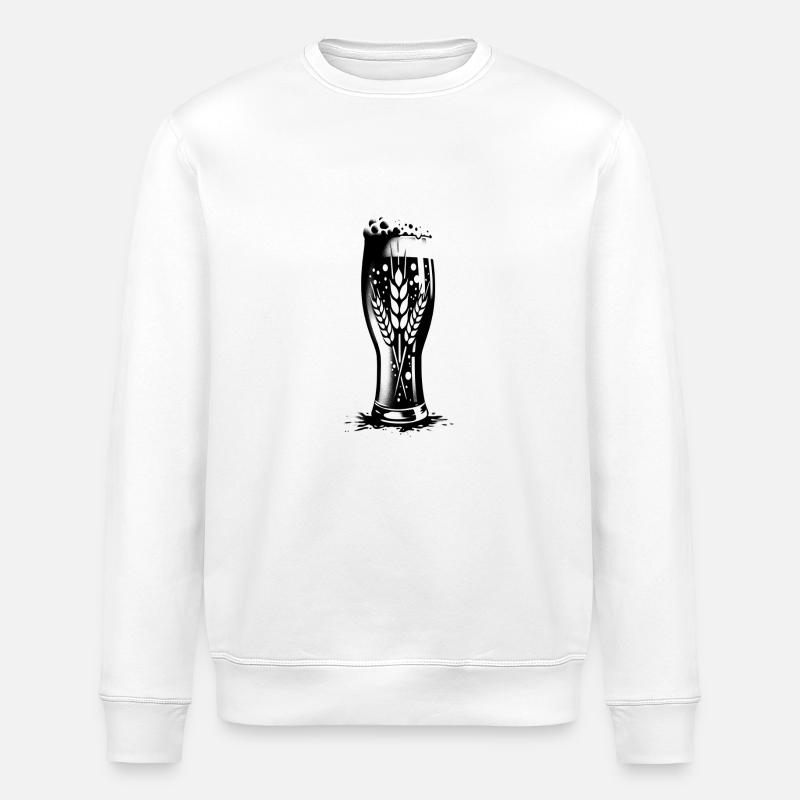 Weizenbierglas | Sprudelndes Bier - Stanley/Stella Unisex Bio-Sweatshirt ROLLER - Weiß