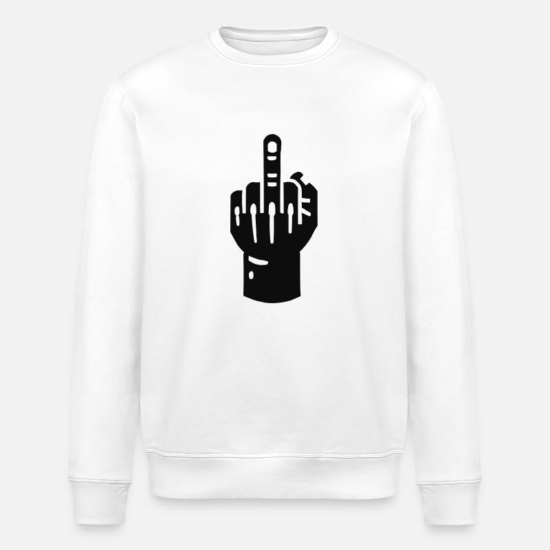 mittelfinger hand - Stanley/Stella Unisex Bio-Sweatshirt ROLLER - Weiß