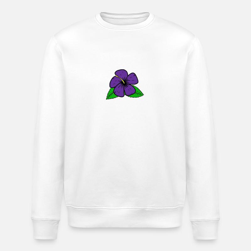 Fleur pourpre - Sweat bio ROLLER Stanley/Stella Unisexe - blanc