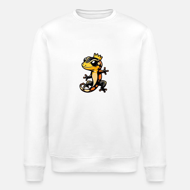 Echse Comic Krone - Stanley/Stella Unisex Bio-Sweatshirt ROLLER - Weiß