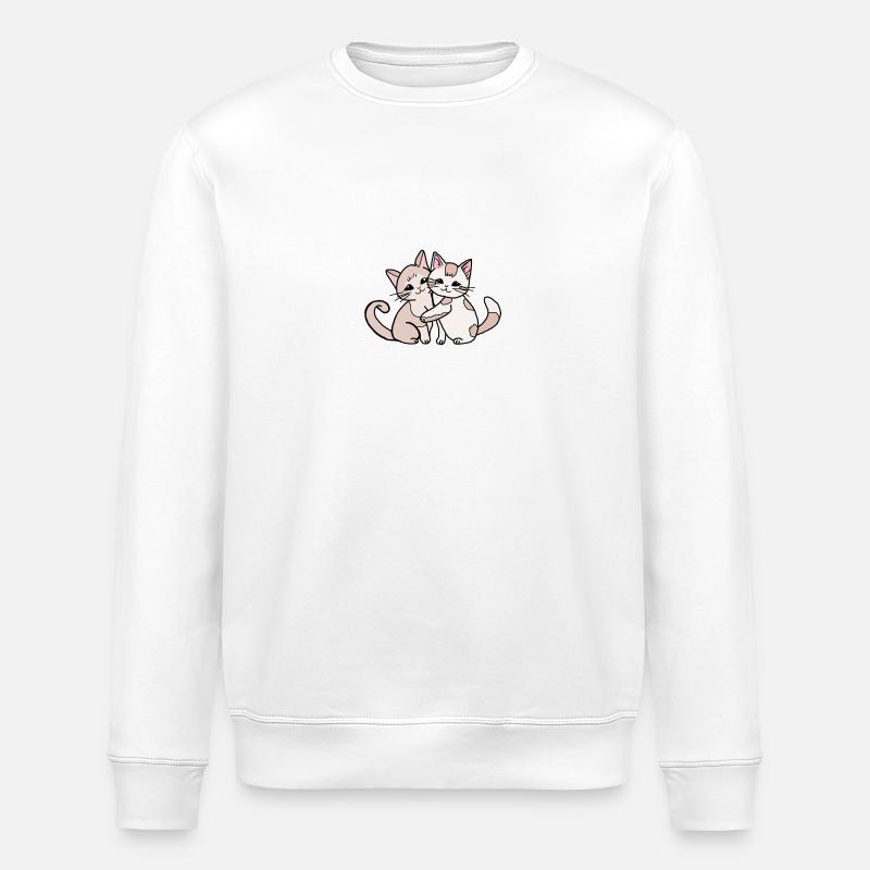 Katzenpärchen - Stanley/Stella Unisex Bio-Sweatshirt ROLLER - Weiß