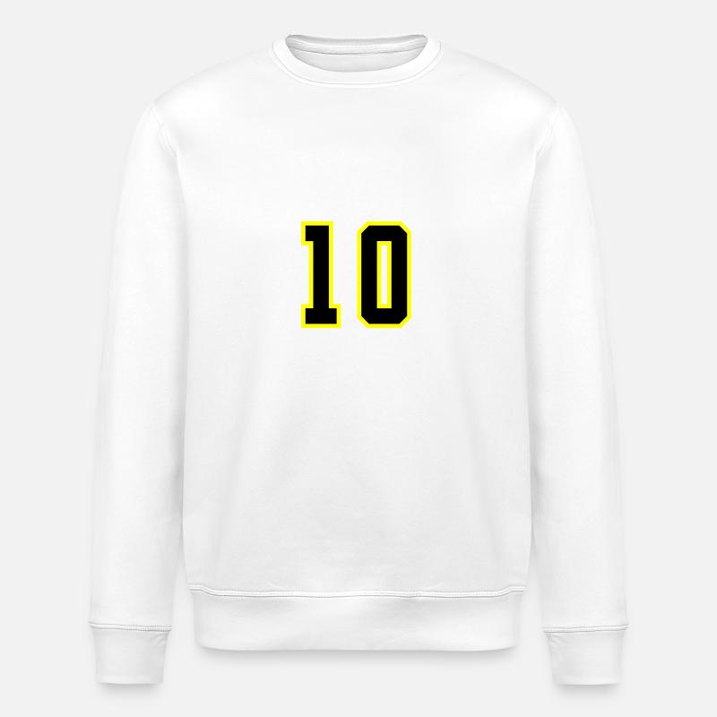 10 Numéro Jersey Dix - Sweat bio ROLLER Stanley/Stella Unisexe - blanc
