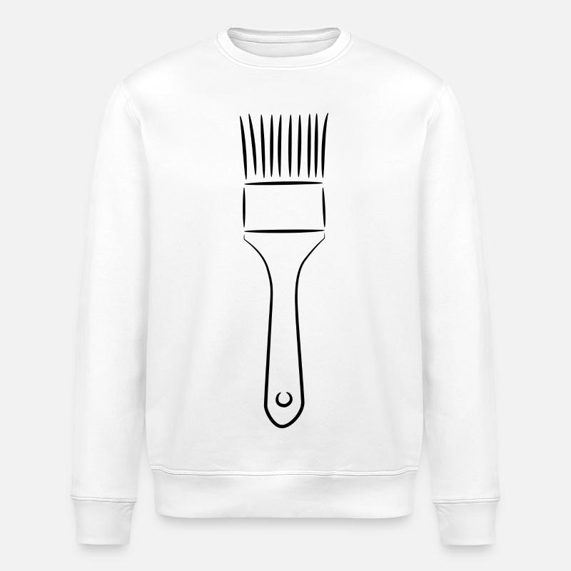 Painter Brush Drawing - Stanley/Stella ROLLER Unisex Organic Sweatshirt - white
