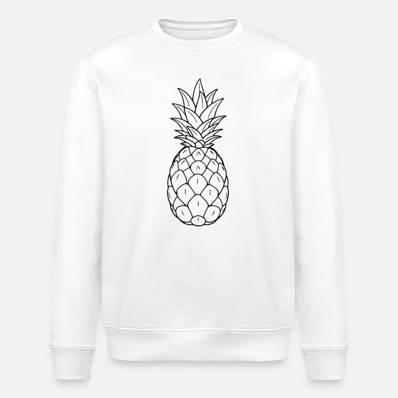 Minimalistic Pineapple - Stanley/Stella Unisex Bio-Sweatshirt ROLLER - Weiß