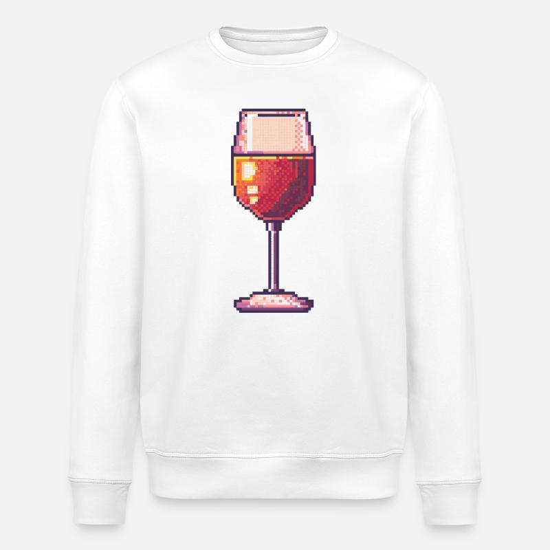 Verre à vin Pixel Retro - Sweat bio ROLLER Stanley/Stella Unisexe - blanc