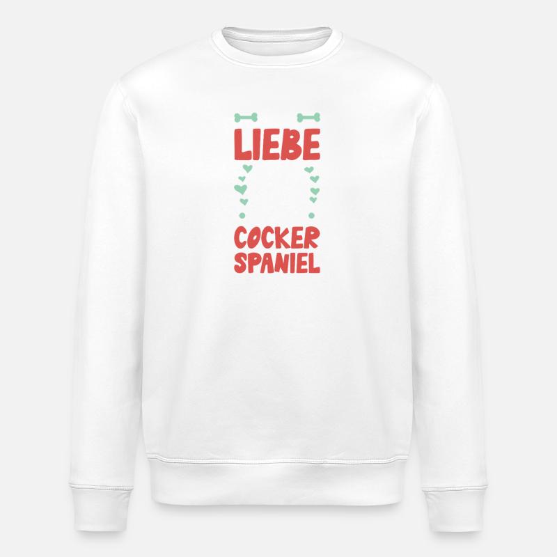 Ich Liebe Meinen Cocker Spaniel - Stanley/Stella Unisex Bio-Sweatshirt ROLLER - Weiß