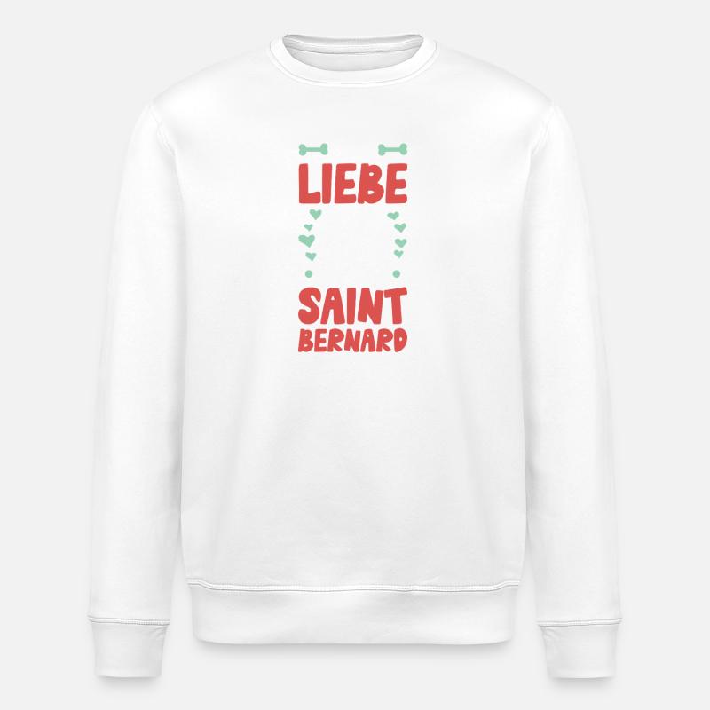 J’aime mon Saint-Bernard - Sweat bio ROLLER Stanley/Stella Unisexe - blanc