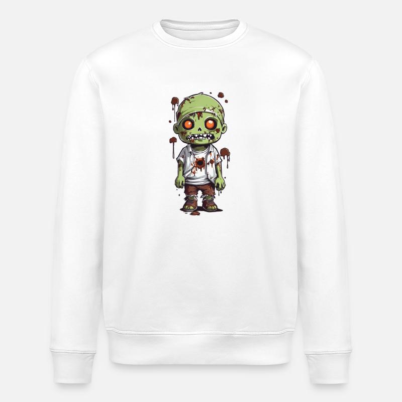 Mitternachts Zombie Spaß an Halloween - Stanley/Stella Unisex Bio-Sweatshirt ROLLER - Weiß
