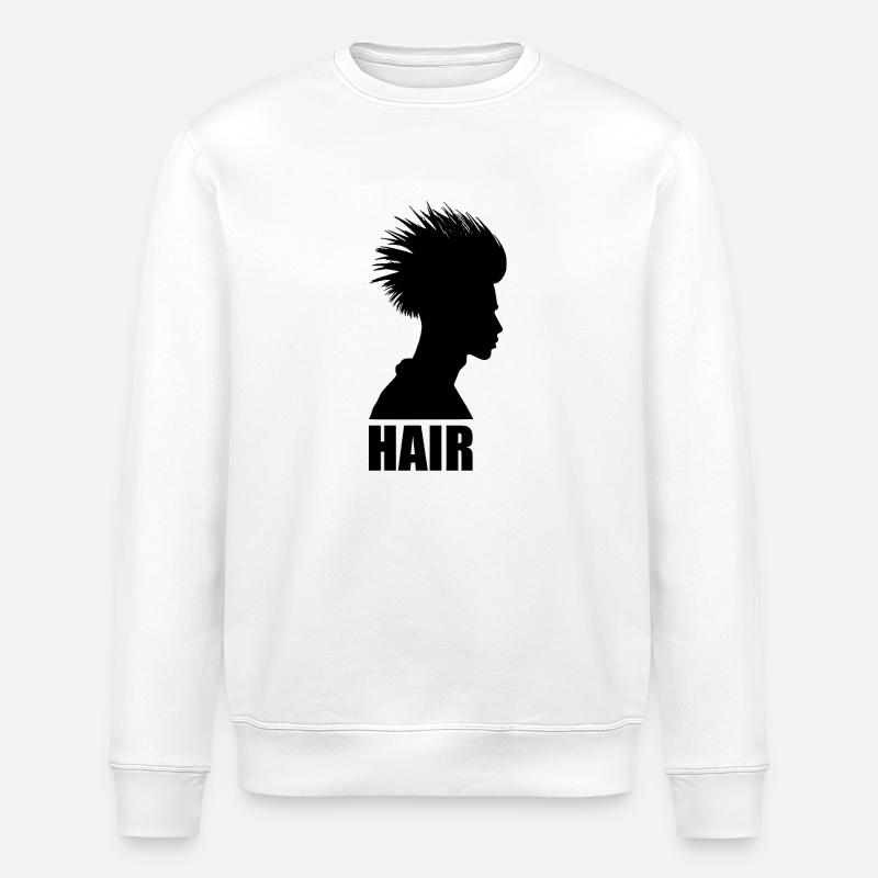 Silouette einer Haarpracht - Stanley/Stella Unisex Bio-Sweatshirt ROLLER - Weiß