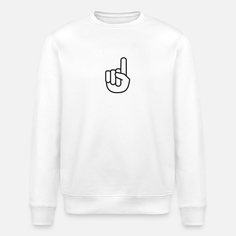 One Finger. Zeige Finger - Stanley/Stella Unisex Bio-Sweatshirt ROLLER - Weiß