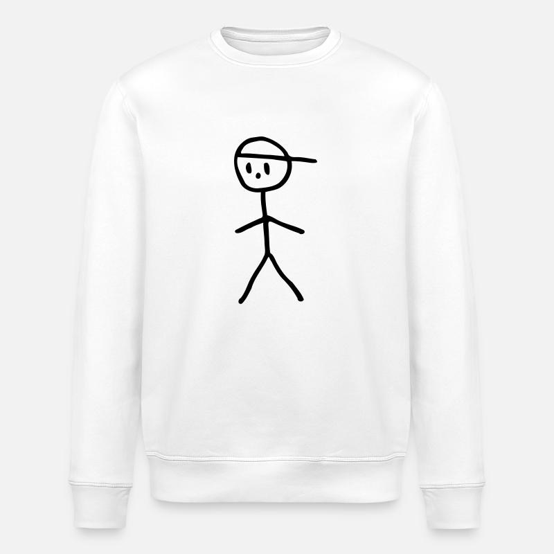 Strichmännchen - Junge - Stanley/Stella Unisex Bio-Sweatshirt ROLLER - Weiß