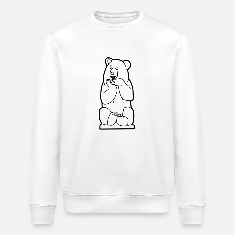 Berliner Bär, sitzend - Stanley/Stella Unisex Bio-Sweatshirt ROLLER - Weiß