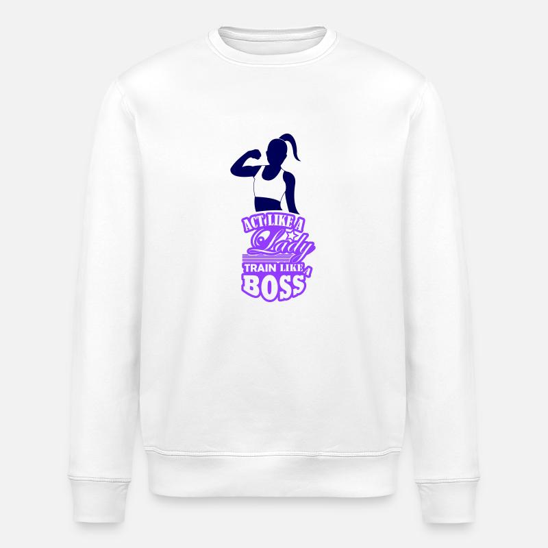 Lady train comme un 002 - Sweat bio ROLLER Stanley/Stella Unisexe - blanc