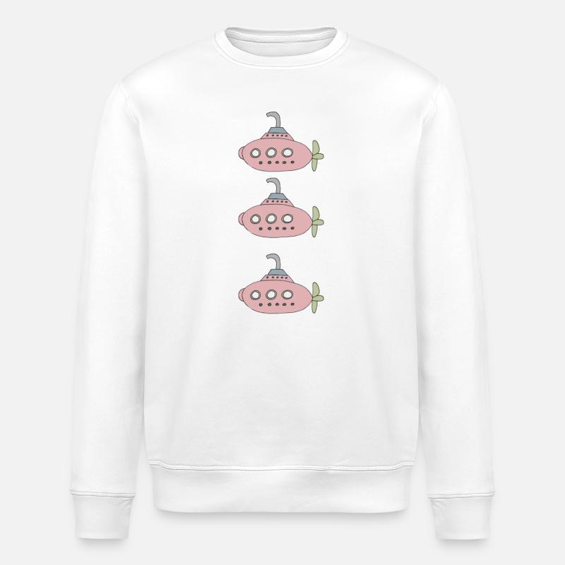 Submarine Triple - Stanley/Stella ROLLER Unisex Organic Sweatshirt - white
