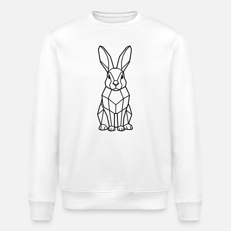 Contour géométrique Bunny Low Poly - Sweat bio ROLLER Stanley/Stella Unisexe - blanc