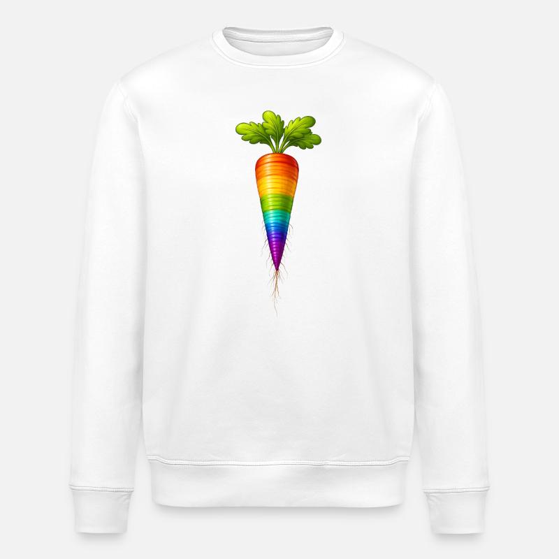 Regenbogen Karotte Buntes Gemüse Design - Stanley/Stella Unisex Bio-Sweatshirt ROLLER - Weiß
