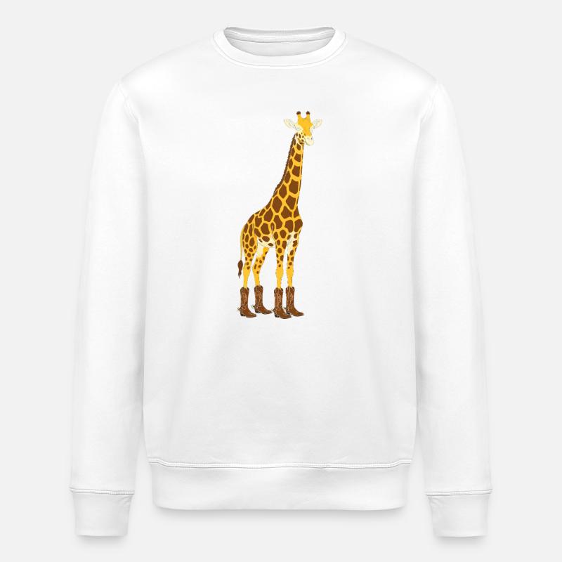 Giraffe with boot statement - Stanley/Stella ROLLER Unisex Organic Sweatshirt - white