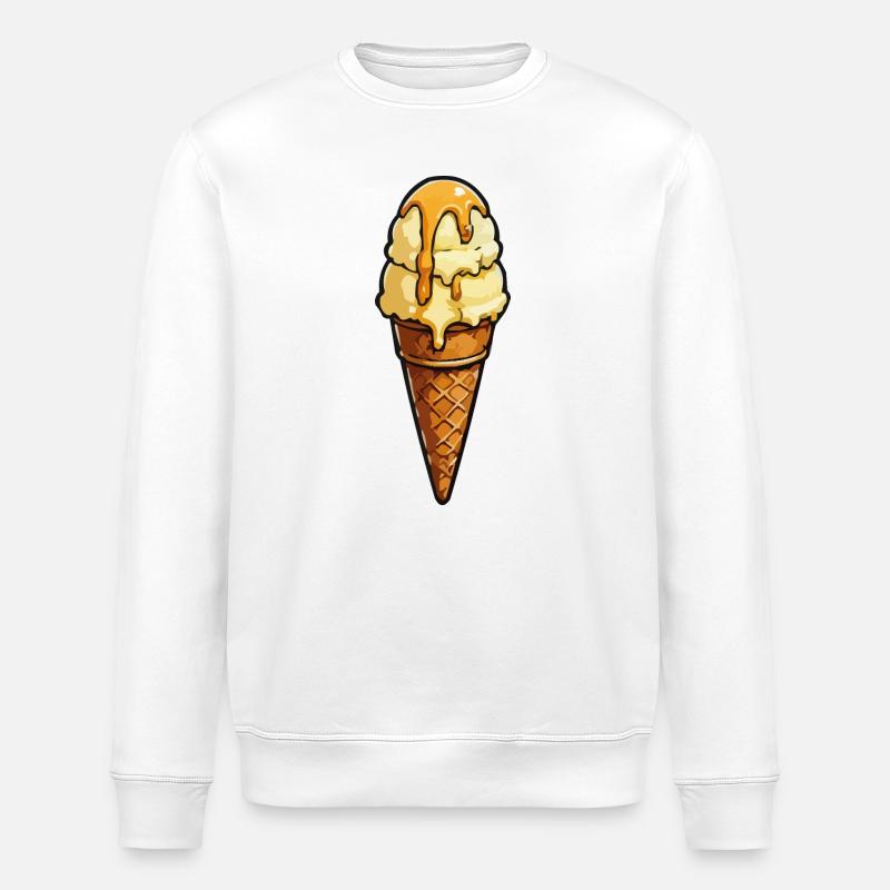 Karamelldrip EisKegel - Stanley/Stella ROLLER Unisex Organic Sweatshirt - white