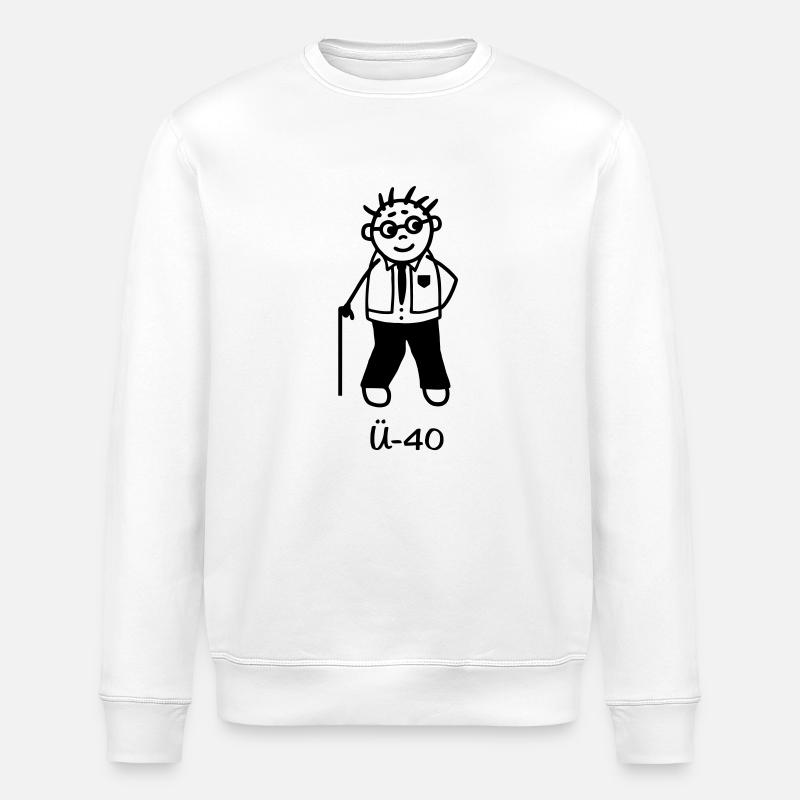OB 40 man / forty - Stanley/Stella ROLLER Unisex Organic Sweatshirt - white