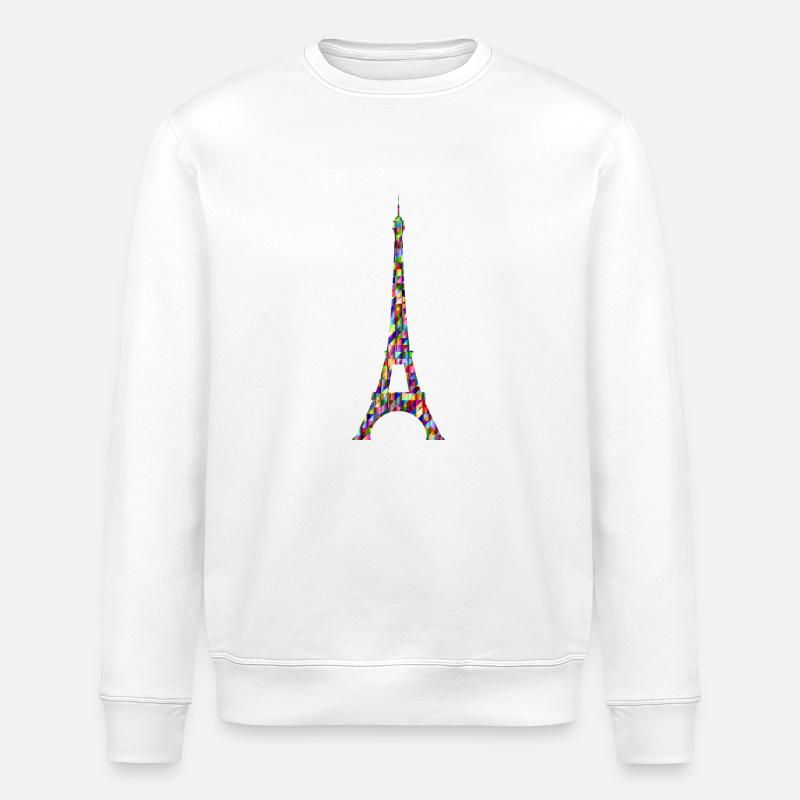 Arc-en-ciel de la Tour Eiffel - Sweat bio ROLLER Stanley/Stella Unisexe - blanc