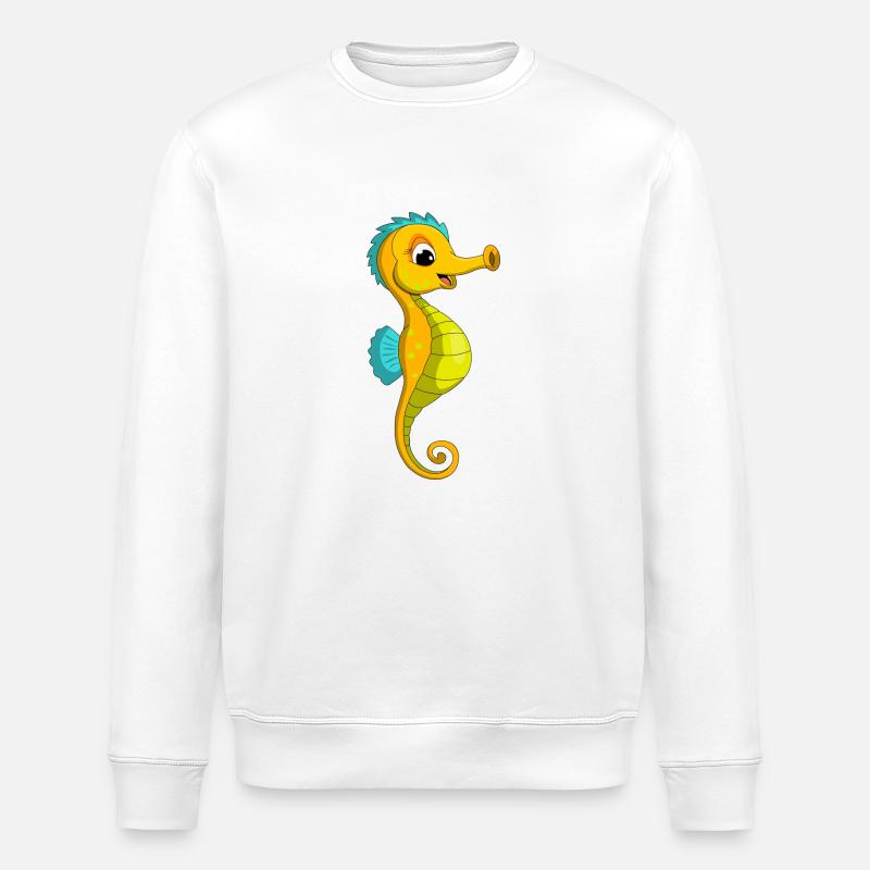 lorey.w "kleines Seepferdchen", Mädchen - Stanley/Stella Unisex Bio-Sweatshirt ROLLER - Weiß