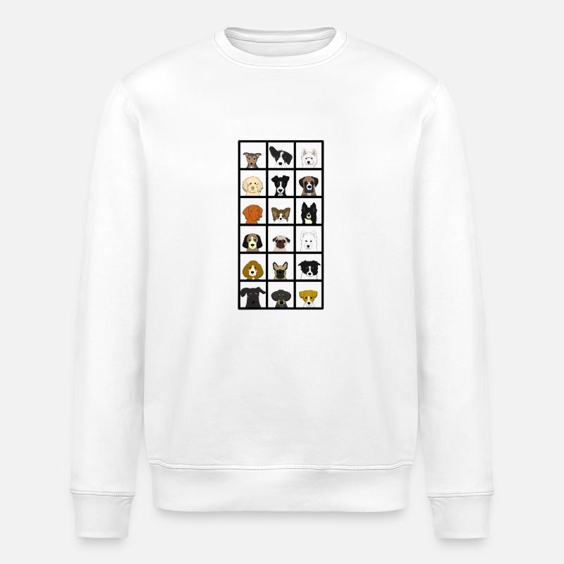 18_hundekoepfe - Stanley/Stella Unisex Bio-Sweatshirt ROLLER - Weiß