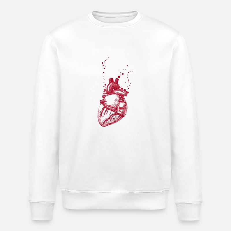 Echtes Herz - Stanley/Stella Unisex Bio-Sweatshirt ROLLER - Weiß