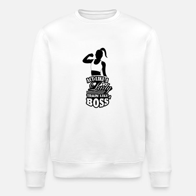 train_like_a_boss_001 - Stanley/Stella ROLLER Unisex Organic Sweatshirt - white