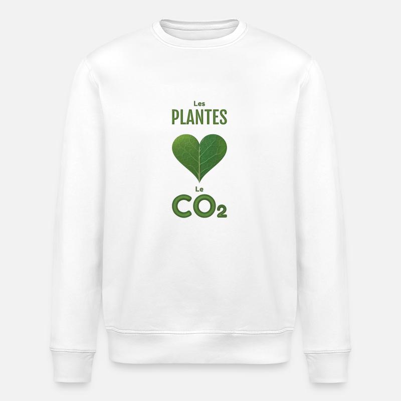 PFLANZEN LIEBEN CO2 - Stanley/Stella Unisex Bio-Sweatshirt ROLLER - Weiß