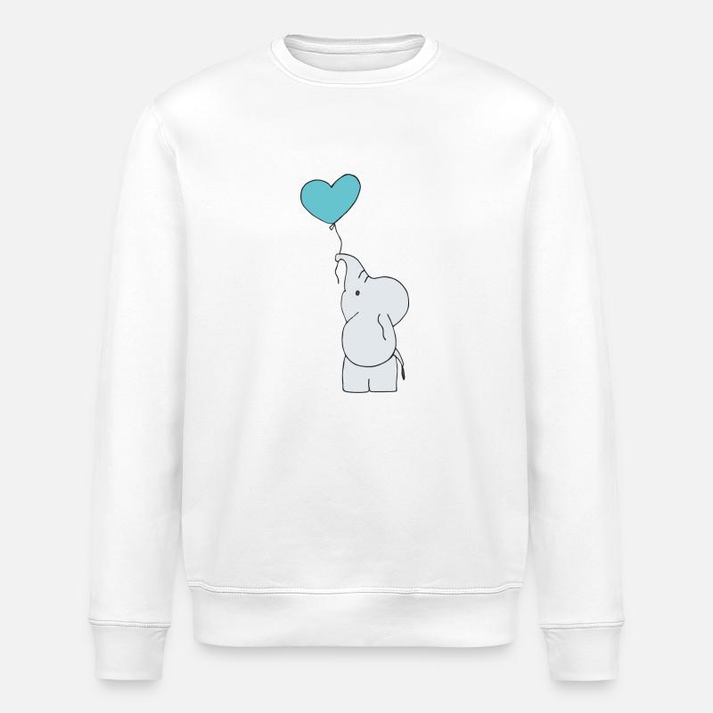 Eléphant avec ballon - Sweat bio ROLLER Stanley/Stella Unisexe - blanc