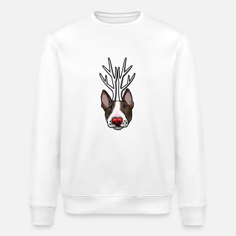 Weihnachts Renterrier - Stanley/Stella Unisex Bio-Sweatshirt ROLLER - Weiß