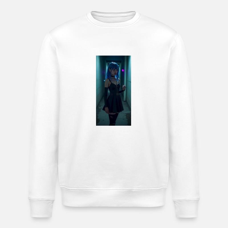 ANIME MÄDCHEN SWS - Stanley/Stella Unisex Bio-Sweatshirt ROLLER - Weiß