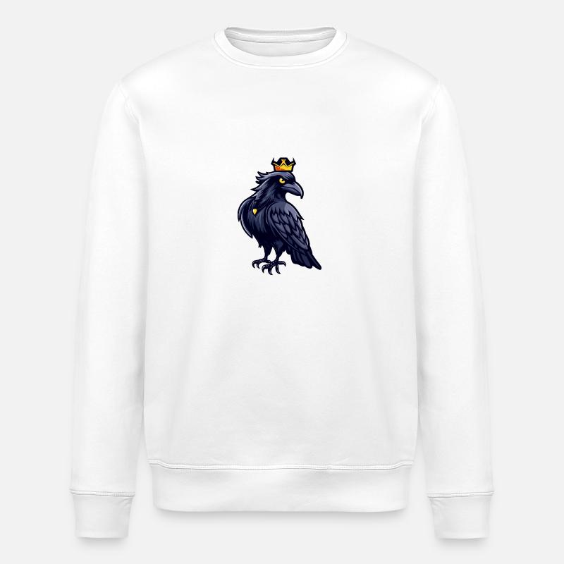 Raven Crow Comic Crown - Stanley/Stella ROLLER Unisex Organic Sweatshirt - white