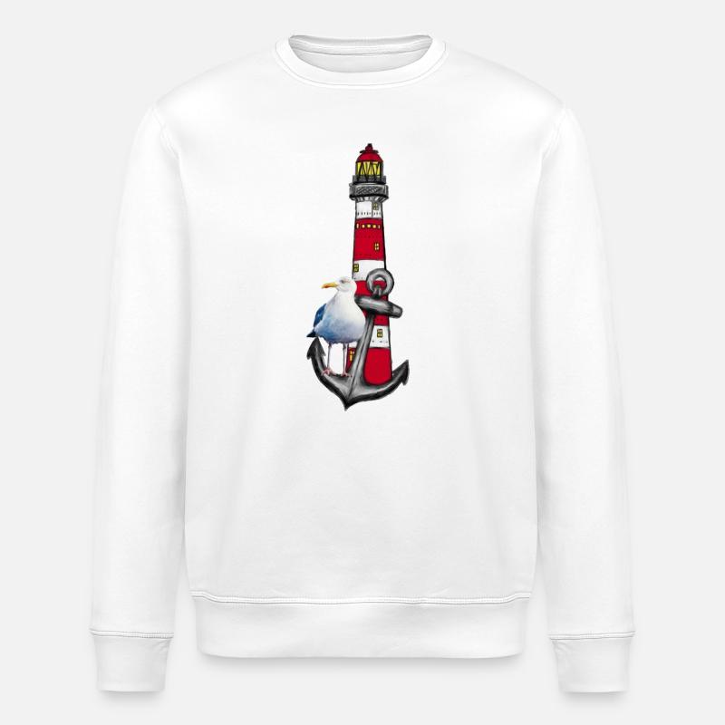 Phare Plage Oiseau Graphique Ancre - Sweat bio ROLLER Stanley/Stella Unisexe - blanc