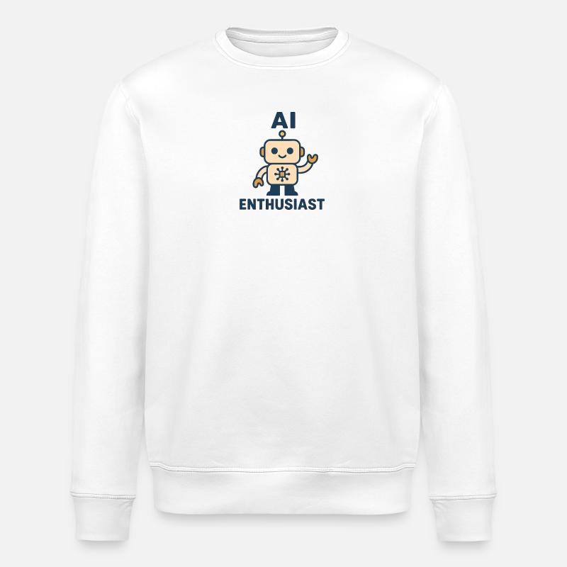 KI-Enthusiasten-Roboter - Stanley/Stella Unisex Bio-Sweatshirt ROLLER - Weiß