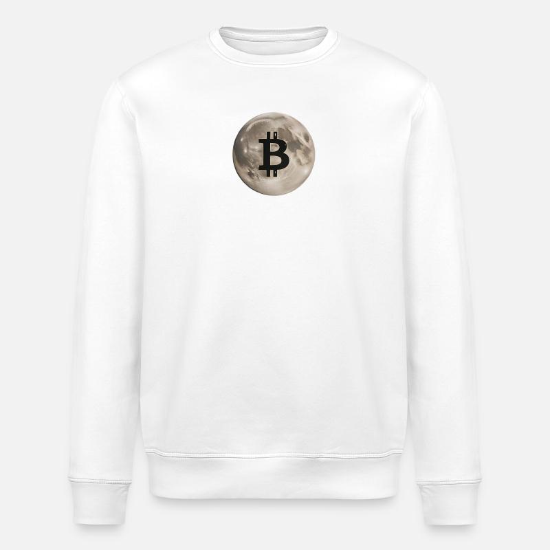 Symbole de la Lune Bitcoin - Sweat bio ROLLER Stanley/Stella Unisexe - blanc