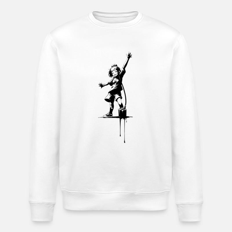 Streetart Mädchen 23253 - Stanley/Stella Unisex Bio-Sweatshirt ROLLER - Weiß