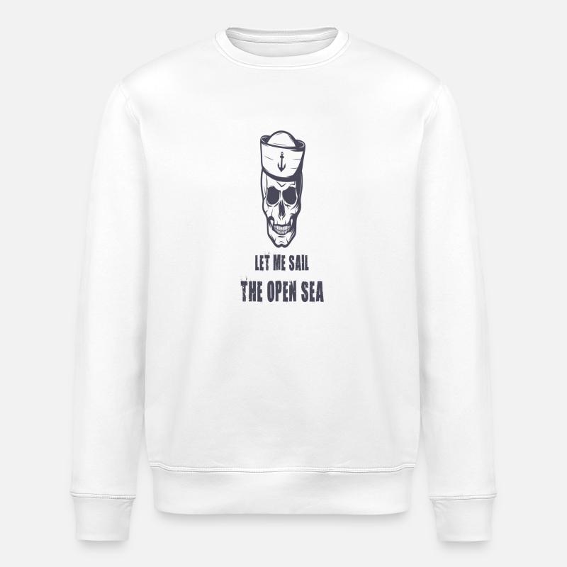 Laisse-moi naviguer en haute mer - Sweat bio ROLLER Stanley/Stella Unisexe - blanc