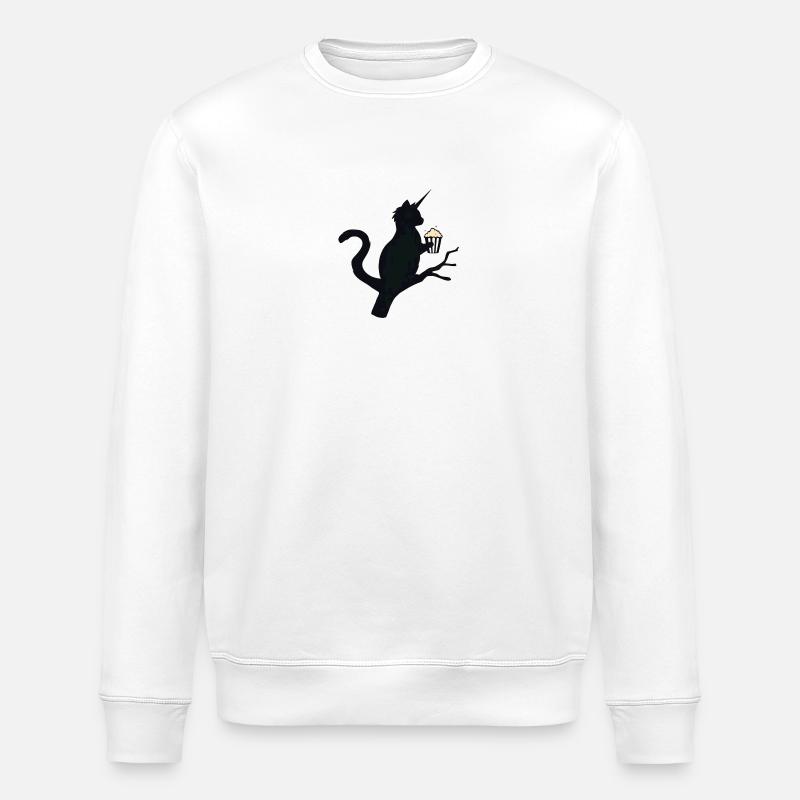 Einhornkatze - Stanley/Stella Unisex Bio-Sweatshirt ROLLER - Weiß