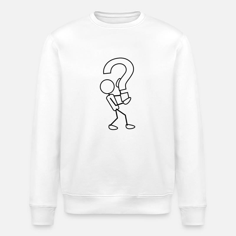 greyman_with_a_big_query_1c - Stanley/Stella Unisex Bio-Sweatshirt ROLLER - Weiß