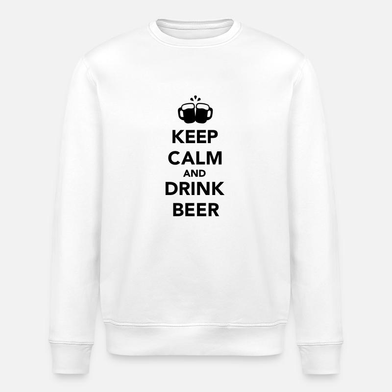 Keep calm and drink beer - Stanley/Stella Unisex Bio-Sweatshirt ROLLER - Weiß