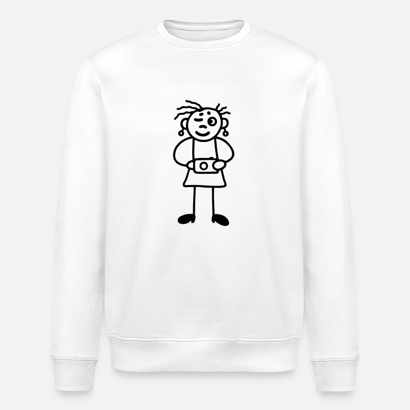 Fotografin mit Kamera - Stanley/Stella Unisex Bio-Sweatshirt ROLLER - Weiß