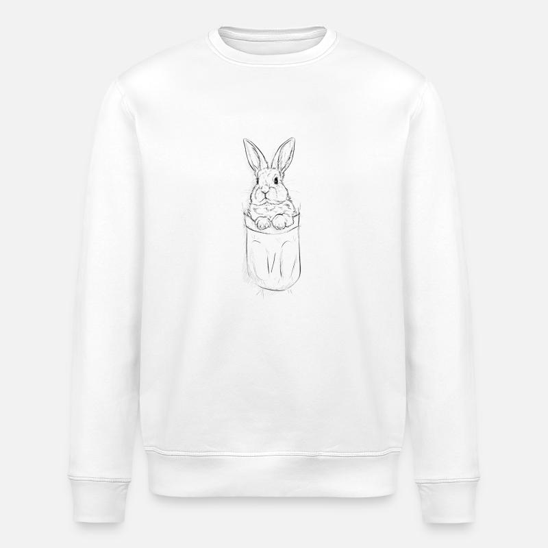 mignon lapin dans le sac - Sweat bio ROLLER Stanley/Stella Unisexe - blanc