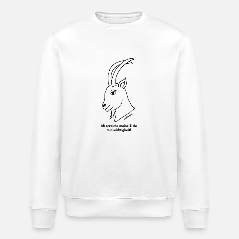 Sternzeichen Steinbock - Stanley/Stella Unisex Bio-Sweatshirt ROLLER - Weiß