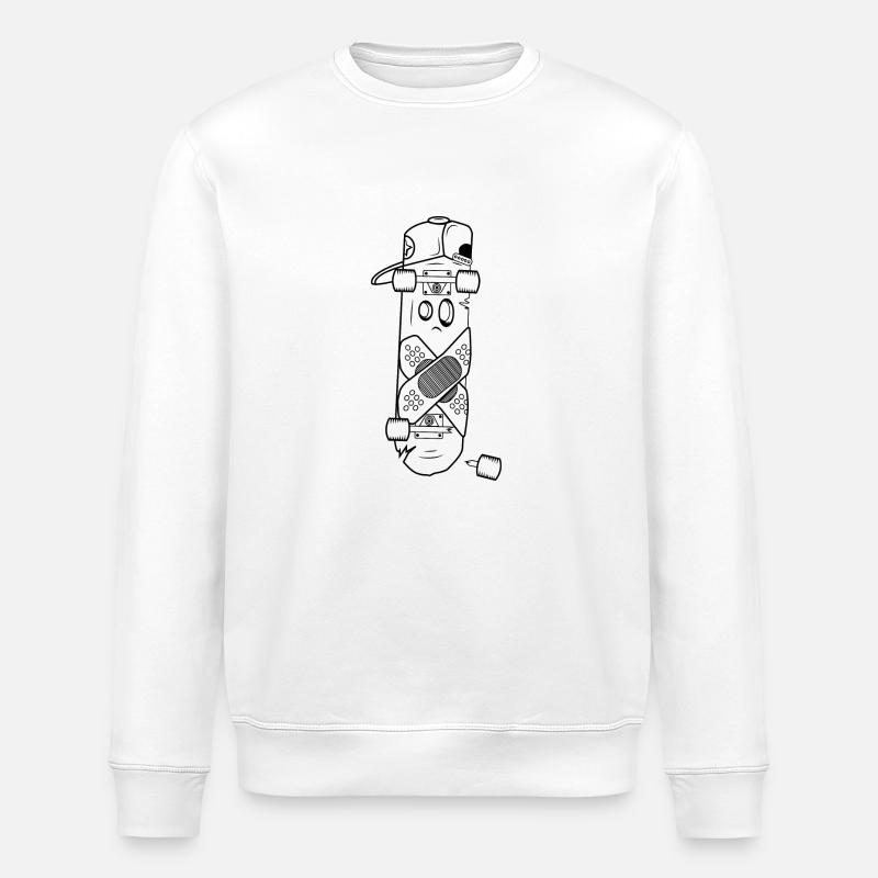 Sk8etittude Planche à roulettes brisé - Sweat bio ROLLER Stanley/Stella Unisexe - blanc