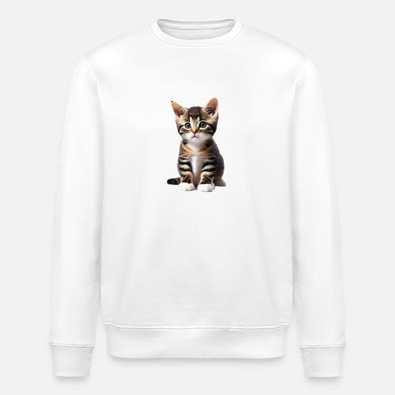 Katze - Kätzchen - Stanley/Stella Unisex Bio-Sweatshirt ROLLER - Weiß