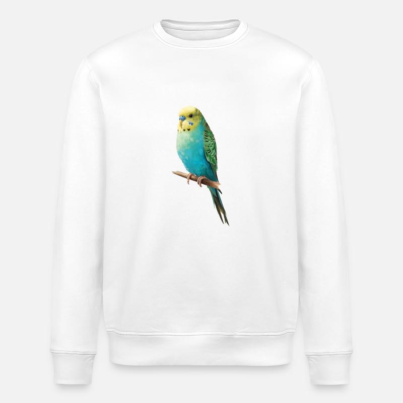 Budgerigar - Stanley/Stella ROLLER Unisex Organic Sweatshirt - white